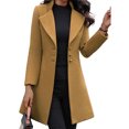 thumbnail image 1 of Sonducket Los abrigos de las mujeres del otoño invierno del poliéster se mantienen cómodos y de moda con la chaqueta de la capa de las mujeres Abrigos y chamarras caqui S, 1 of 5