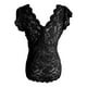 thumbnail image 3 of ICHUANYI Clearance Women's Sexy Slim Solid Lace V-Neck Sleeveless Top(Black, S) ICHUANYI WER2023081510023, 3 of 4