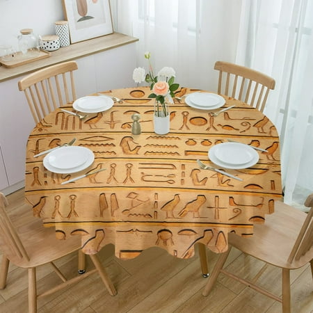 

Stone Wall Prehistoric Civilization Lines Waterproof Tablecloth Wedding Home Kitchen Dining Room Table Decor Round Table Cover