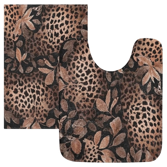 IAUYY 24x16 Inch Bath Mat Thick Soft Plush Shower Mat TPR Backing Material Non Slip Bath Mats for Bathroom for Tub Shower Hotel The Perfect Leopard Print Pattern