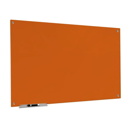 Magnetic Eraser Glass Board 48" X 60" Inches Eased Corners - Peach