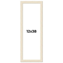 12x38 Frame White Barnwood Picture Frame Includes UV Acrylic Plexiglass, Acid Free Foam Backing