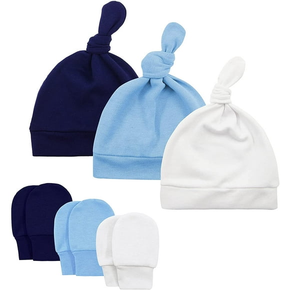 QUETO Nouveau-né bébé chapeau mitaines doux bébé chapeau et mitaines ensemble mignon bébé mitaines 0-6 mois bébé fille garçon chapeau mitaines - ensemble de deux