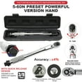 thumbnail image 2 of Ratchet Torque Wrench 5-60N.m Reversible Ratchet Key Square Drive 3/8'' Adjustable Torque Spanner Car Tire Repair Kit Hand Tools 8mm Wrench, 2 of 6