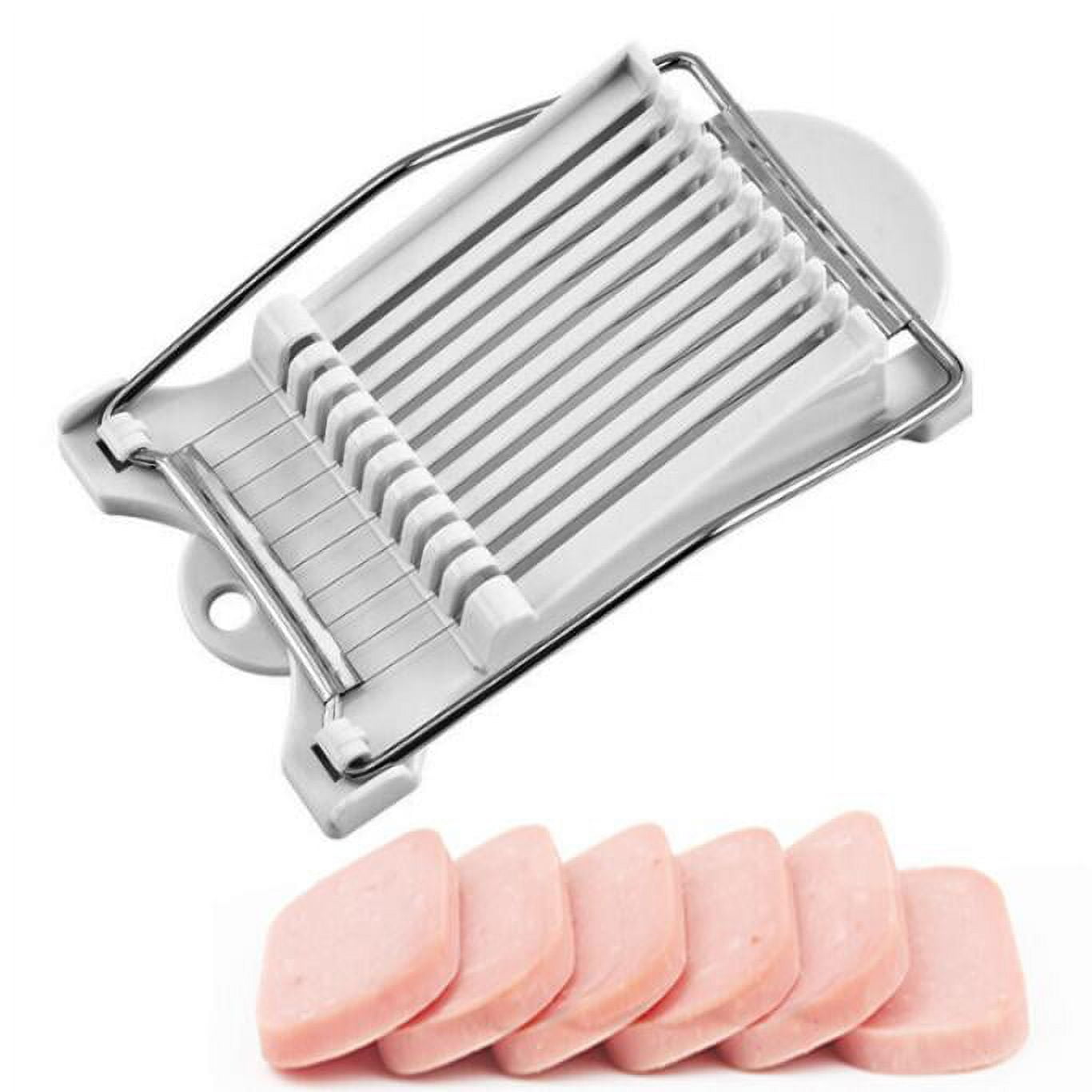 Spam Slicer, Luncheon Meat Slicer, Multipurpose Stainless Steel Wire Slicer, Egg Fruit Banana Soft Cheese Slicer, Cuts 9 Slices, Size: 9.17 x 5.31 x