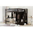 thumbnail image 5 of Full size Loft Bed with Bookshelf, Drawers, Desk and Wardrobe in Espresso - Sturdy & Unique Design, 5 of 19