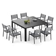 thumbnail image 2 of Pellebant 9 Pcs Patio Dining Set Aluminum Expandable Table and Chairs Set for 6-8 People Black, 2 of 8