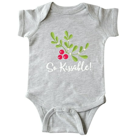 

Inktastic Christmas So Kissable Mistletoe Gift Baby Boy or Baby Girl Bodysuit