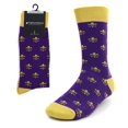 thumbnail image 2 of Men's Fleur de Lis Patterned Premium Cotton Dress Casual Crew Socks - Classic French Fleur-de-Lis Style for Men-Mardi Gras Theme, 2 of 6