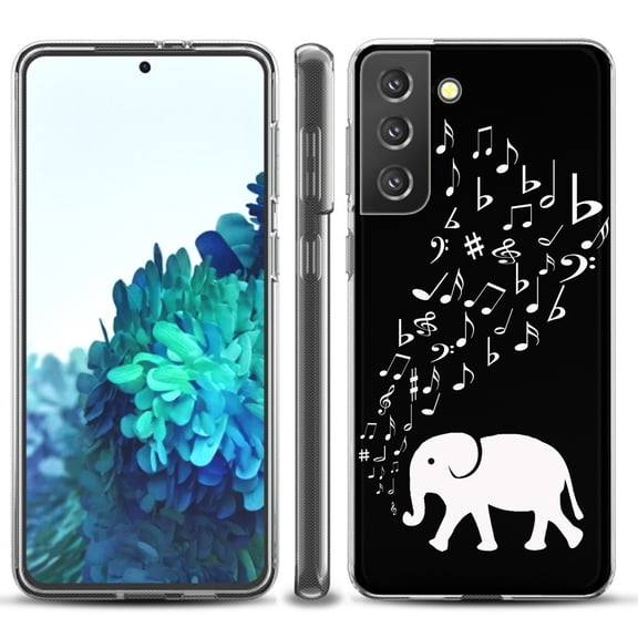 Slim-Fit TPU Protective Phone Case compatible with Samsung Galaxy S21  5G / S21 PLUS 5G, by OneToughShield ® - Elephant Music