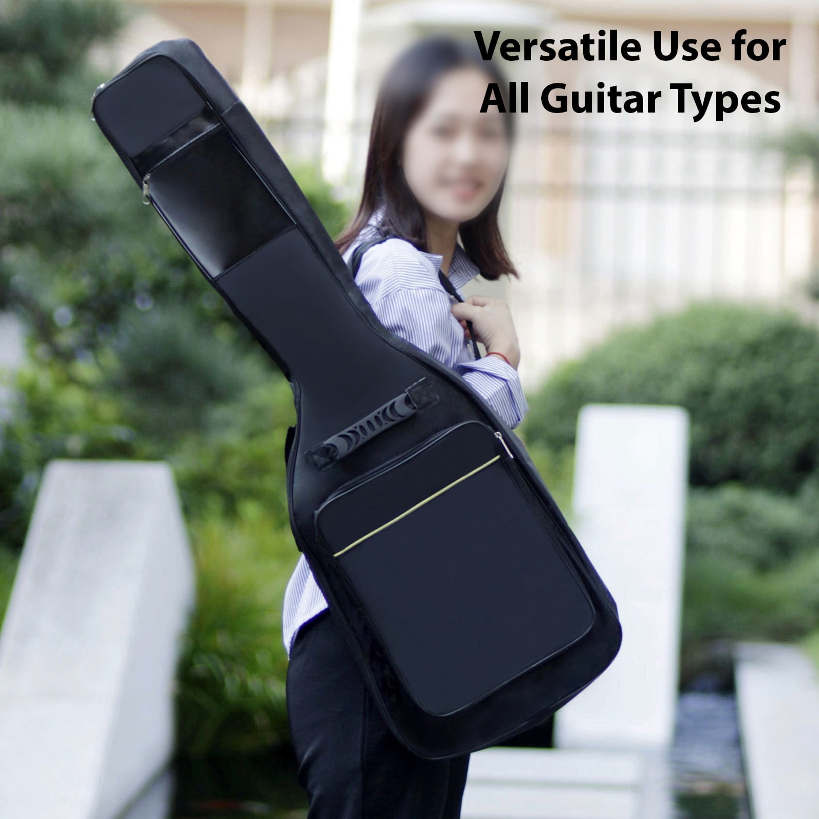 Nieyigj IRIN Guitar Bag 600D Waterproof Oxford Backpack Lightweight Storage with Ergonomic Strains Large Capacity for 38-39 Inch / 96.5-99 cm Electric Acoustic Guitars [cite: 12]