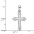 thumbnail image 2 of Auriga Fine Jewelry 925 Sterling Silver Rhodium-plated Striped Texture Cross Pendant for Women, 2 of 6