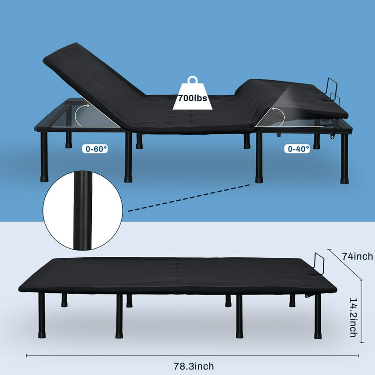 HSUNNS Electric Bed Frame with Wireless Remote Head and Foot Incline, New  Upgrade Adjustable Bed Base Frame with Zero Gravity Function and  Flashlight, Advanced Smooth Silent Operation, Twin XL 