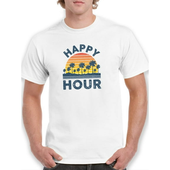 Happy Hour Palms T-Shirt Men -Smartprints Designs, Male Large
