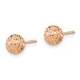 thumbnail image 2 of Auriga Fine Jewelry 10K Rose Gold 6mm Diamond-Cut Ball Stud Earrings for Women, 2 of 5