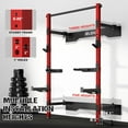 thumbnail image 4 of Folding Wall Mounted Squat Rack,1000 lbs Capacity Power Rack for Home Gym,Space-Saving Foldable Squat Rack with Pull-Up Bar & Landmine,Heavy-Duty 2.36" x 2.36" Steel Frame Power Cage, 4 of 9