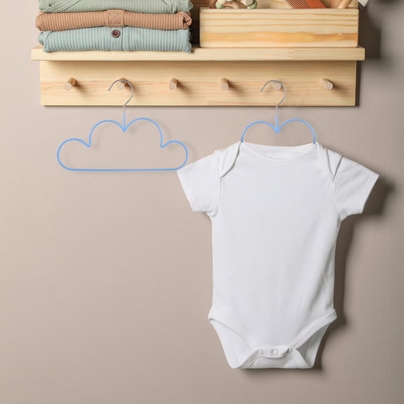 ETEREAUTY 5Pcs Kids Cloth Hangers Plastic Sky-blue Hangers For Kids