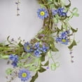 thumbnail image 5 of TONKBEEY 20 Inch Artificial Flower Wreath Beautiful Silk Spring Wreath for The Front Door, Home Decor Weddings,Purple florets, Purple Blue Daisy with Green Leaves, 5 of 15