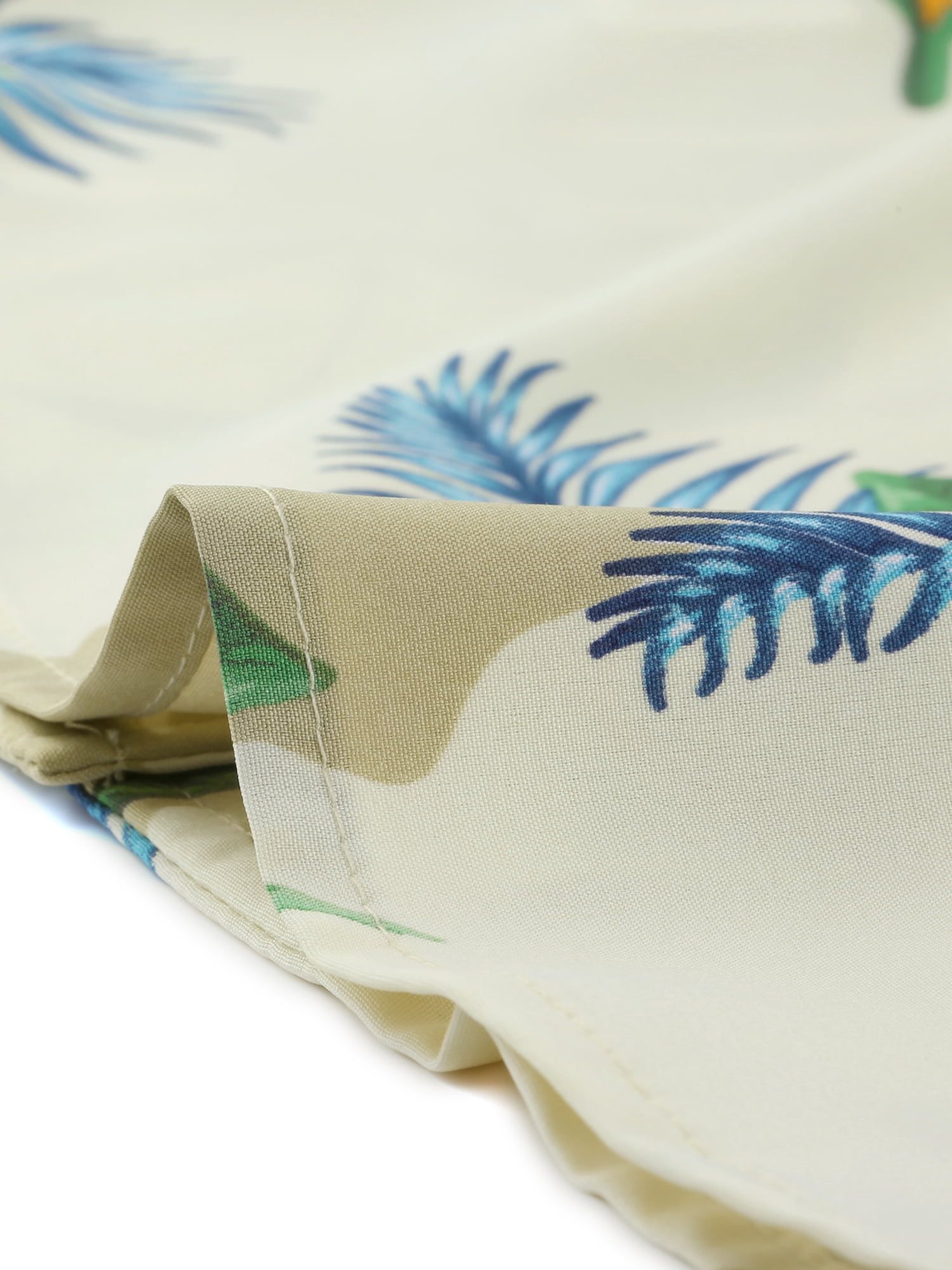 DARING DIVA Floral Leaves Print Short Sleeve Beach Top XS Beige
