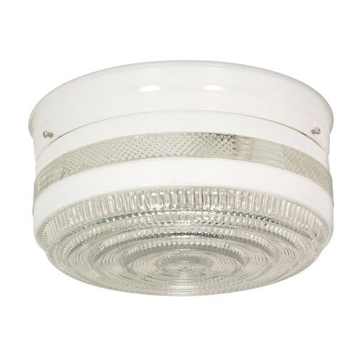 Nuvo 77-099 - 10" DRUM GLASS/WHITE HOLDER