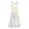 thumbnail image 5 of TSSOE Women Metallic Cross Praise Dance Dress Worship Dancewear Ruffle Overlay Maxi Dress White 4XL, 5 of 7