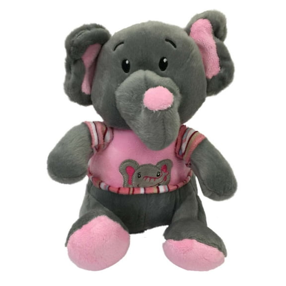 Linzy Toys Plush Gray 9" Elephant Stuffed Animal Pal Wearing Pink Sweater