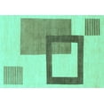 thumbnail image 1 of Ahgly Company Indoor Rectangle Solid Turquoise Blue Modern Area Rugs, 7' x 10', 1 of 4