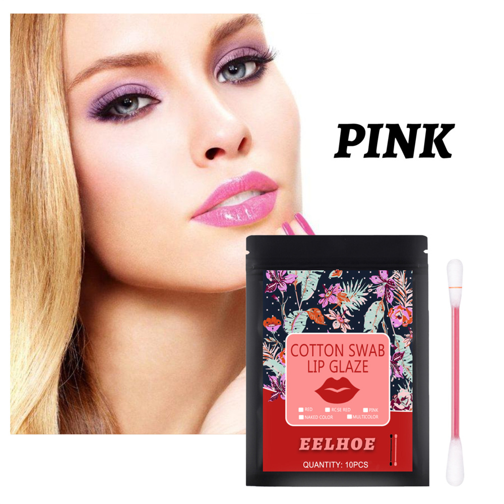 Cotton Swab Lip Glaze NonStick Cup Waterproof Lipsticks Portable Long