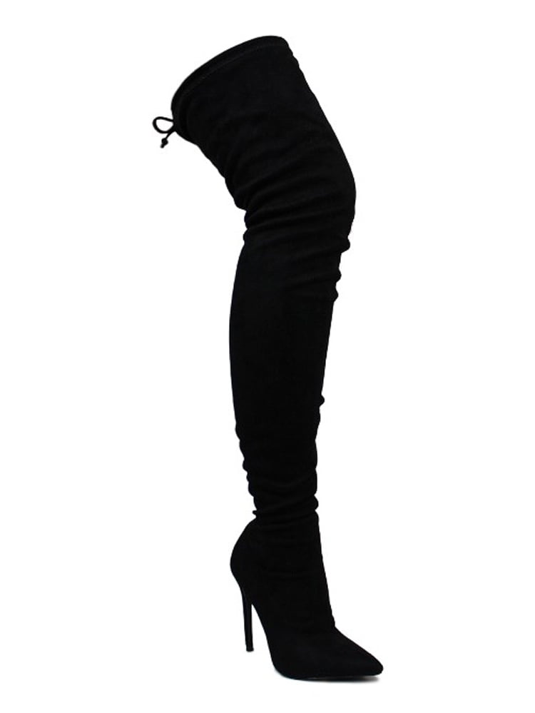 Details about  / Sexy Womens Stilettos Heel Side Zip Pointy Toe Over Knee Thigh High Boots Shoes