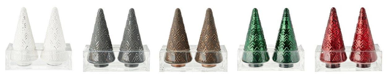 Holiday Time Tabletop Glass Christmas Tree Decorations, 2 Count, Available in Multiple Colors