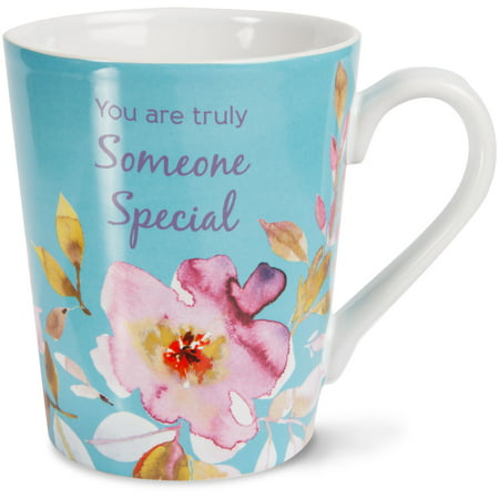 Pavilion - You are Truly Someone Special Teal Floral 14 oz Ceramic Coffee Mug Tea