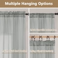 thumbnail image 5 of Chyhomenyc Light Grey Sheer Curtains 96 Inches Long 2 Panels Set, Light Filtering Solid Window Curtain Panels for Living Room, Rod Pocket Soft Voile Curtain Drapes for Bedroom，Each 42"Wx96"L, 5 of 8