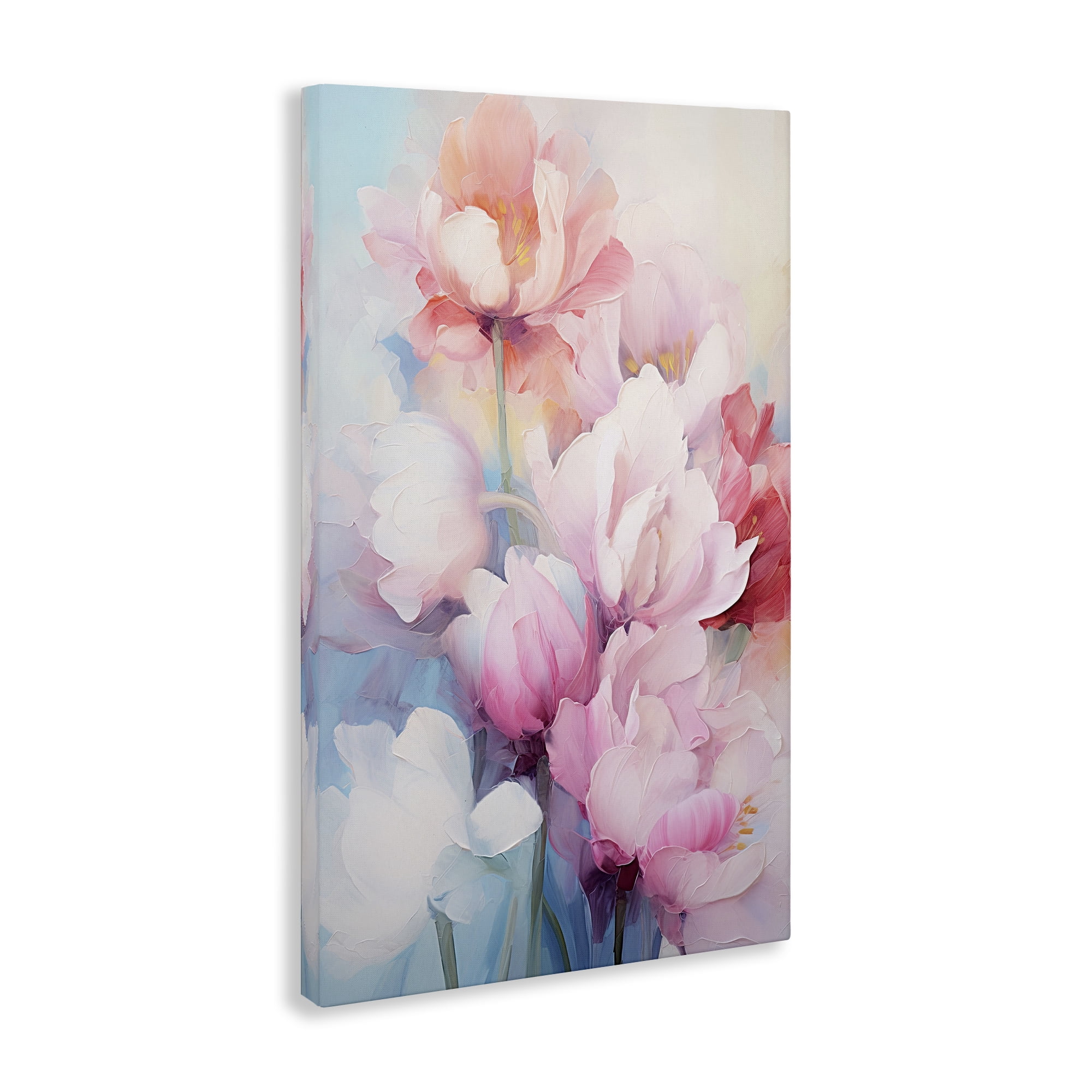 Stupell Industries Soft Tulip Blossoms Botanical & Floral Painting Gallery Wrapped Canvas Art Print Wall Art, 24 x 36