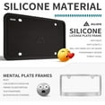 thumbnail image 4 of Aujen Silicone License Plate Frames, 1 Pack Car License Plate Cover, Universal US Car Black License Plate Bracket Holder.Rust-Proof, Rattle-Proof, Weather-Proof, 4 of 4