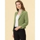 thumbnail image 2 of INSPIRE CHIC Chaqueta abierta de la chaqueta del traje de la cosecha del trabajo de la oficina del frente de las mujeres Aguacate Verde-Sólido XL, 2 of 5