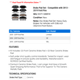 thumbnail image 2 of Brake Pad Set - Compatible with 2013 - 2019 Ford Flex 2014 2015 2016 2017 2018, 2 of 2