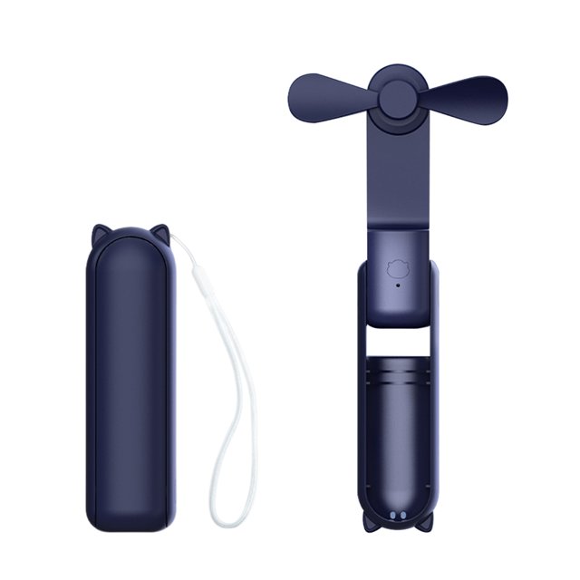 Ventilador eléctrico plegable USB Orejas de gato recargables 3 engranajes 1200mAh para viajes al aire libre JShteea El nuevo