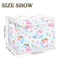 thumbnail image 3 of 40L Lidded Home Storage Bins Foldable Storage Box with Handle for Home Bedroom Closet, Sky Dolphins Printed, 3 of 7