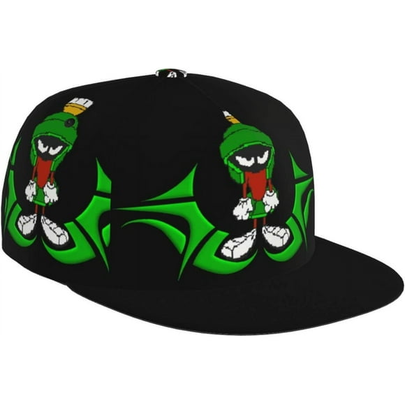 Baseball Cap Marvin Anime The Martian Flat Brim Hat Hip Hop Trucker Hat for Men Women Adjustable Snapback Hat Black