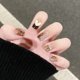 thumbnail image 1 of Uñas postizas con pegamento, 24 piezas, rosa, diseño de mariposa, chica encantadora, herramientas de uso, 1 of 4