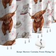 thumbnail image 6 of White Highland Cow Hat Dress Pattern Shower Curtain 84"x72" ,Bathroom Decorative Shower Curtains Set with 12 Hooks,Modern Waterproof Washable Shower Curtain, 6 of 6