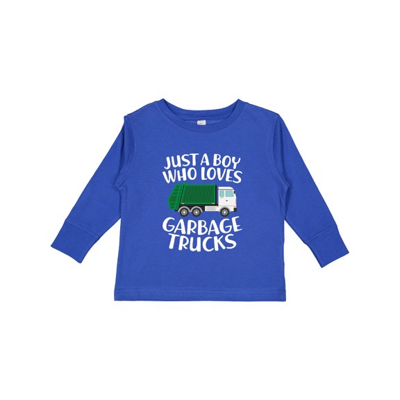 Inktastic Just a Boy Who Loves Garbage Trucks Boys Long Sleeve Toddler T-Shirt