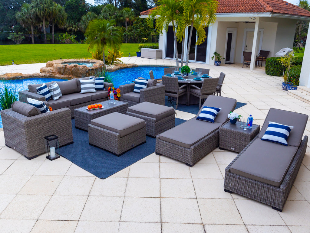 Tuscany 16Piece Resin Wicker Outdoor Patio Furniture Combination Set