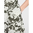 thumbnail image 4 of Time and Tru Women's Cotton Tiered Midi Dress with Elbow Length Sleeves, Sizes XS-XXXL, 4 of 5