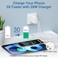 thumbnail image 3 of Type C Charger Block Fast Charging, Dual Port PD 25W Charger Block with 2pcs 6FT USB C to C Cable, USB C Block Wall Charger Adapter Charger Station Compatible for iPhone Samsung Android, White, 3 of 7