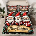 thumbnail image 2 of Feelyou Merry Christmas Bed Sheets, Kawaii Red Gnome King Sheets, Rustic Farmhouse Cabin Sheet Set, Breathable Home Decor,4 Pieces, 2 of 7