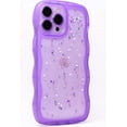 thumbnail image 3 of for iPhone 15 Plus Case, Cute Curly Wave Frame Shape Design Soft TPU Bling Glitter Star Shiny Phone Case with iPhone 15 Plus, Shockproof Protective Cover Case for Women Girls, Purple-1, 3 of 12