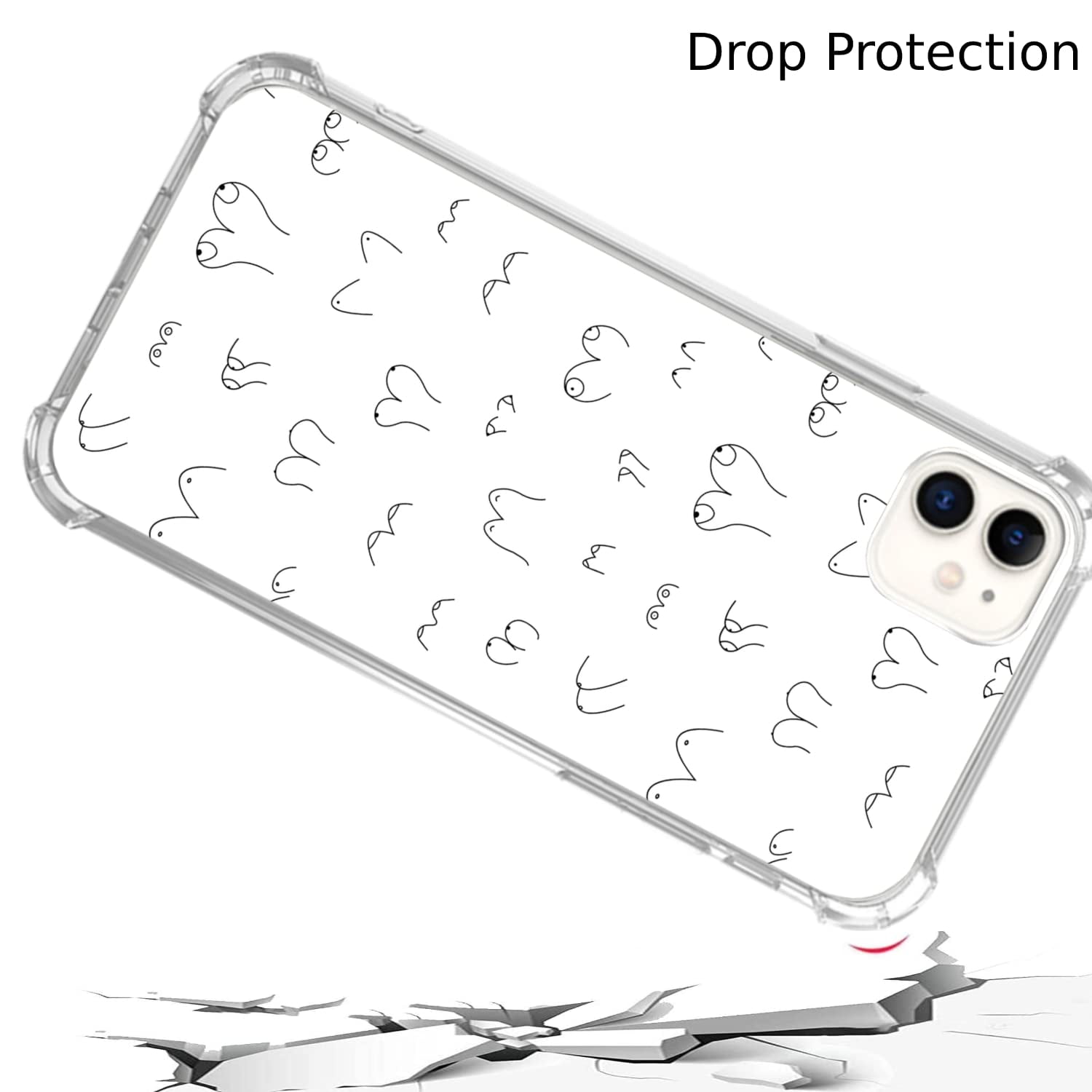 Abstract Boobs Case Compatible with iPhone 12,Aesthetic Art Design TPU  Bumper Cover Case - Walmart.com