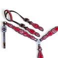 thumbnail image 2 of MOUSM Western Leather Headstall & Breast Collar Set Silver Rhinestone, 2 of 13