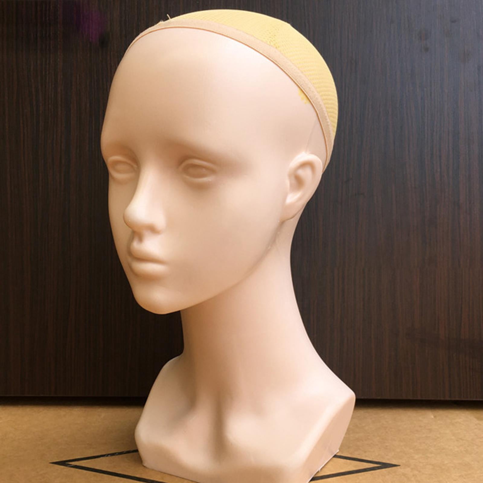 Bald Head Making Hat Display Cosmetology Manikin Head Bust Long Neck Necklace Earrings Head Model Female Dolls Head Stand